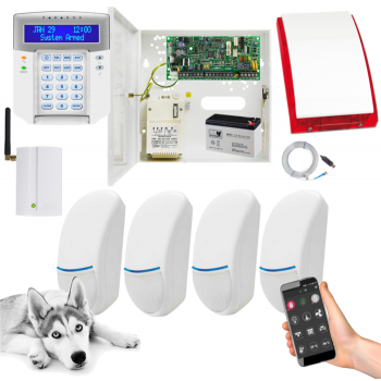 SYSTEM ALARMOWY PARADOX SPECTRA SP4000 + 4 CZUJKI BINGO Plus + K32LCD+ + GSM2000 + SP-4001R